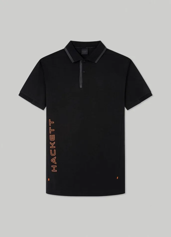 Men Polo Shirts Hackett London Hackett Sport Slim Fit Polo Black