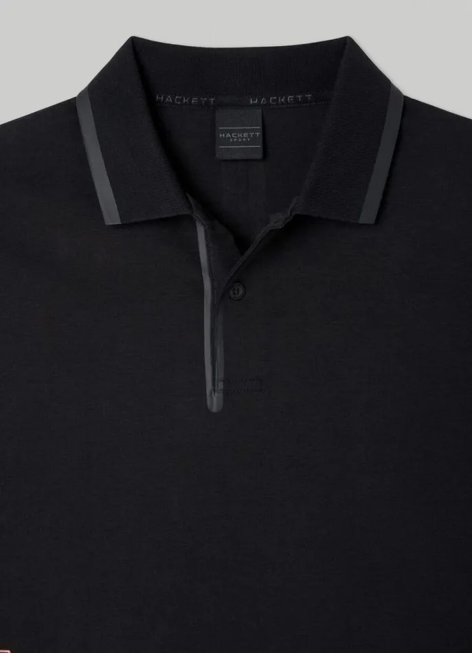 Men Polo Shirts Hackett London Hackett Sport Slim Fit Polo Black