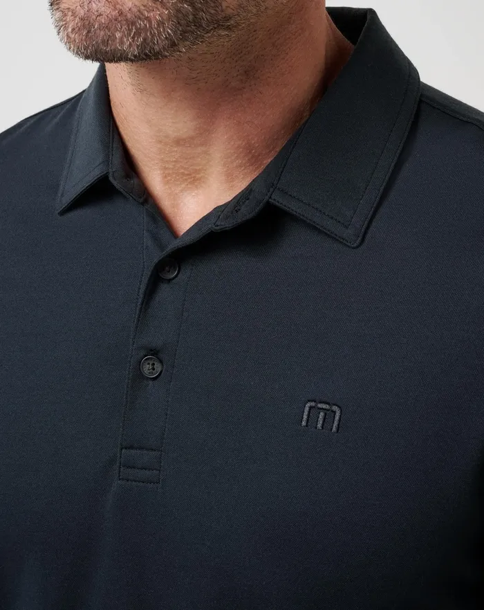 Men Polos TravisMathew FEATHERWEIGHT LONG SLEEVE POLO Black