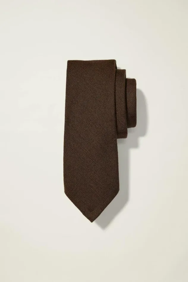 Men Premium Necktie Solid Chocolate Bonobos Ties and Pocket Squares