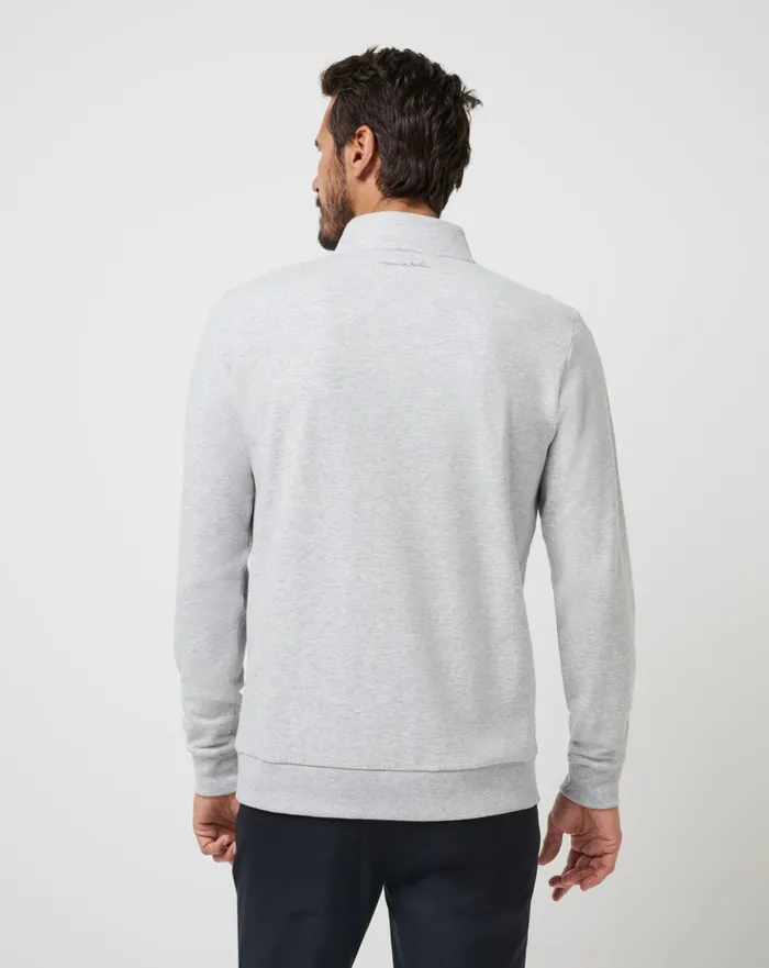 Men Quarter Zips TravisMathew CLOUD QUARTER ZIP 20 Heather Light Grey