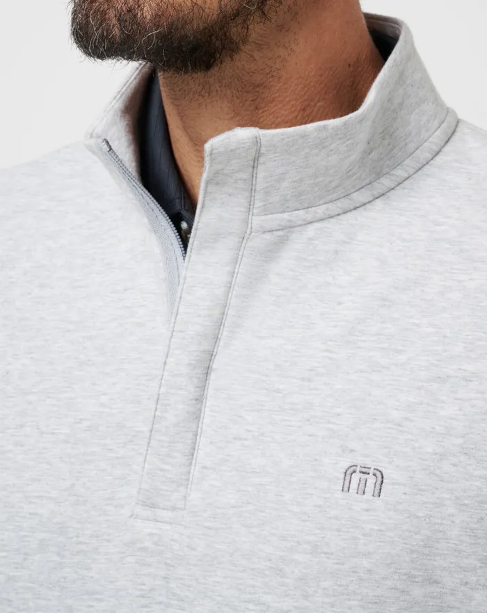 Men Quarter Zips TravisMathew CLOUD QUARTER ZIP 20 Heather Light Grey