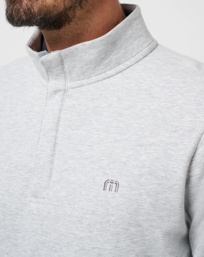 Men Quarter Zips TravisMathew CLOUD QUARTER ZIP 20 Heather Light Grey