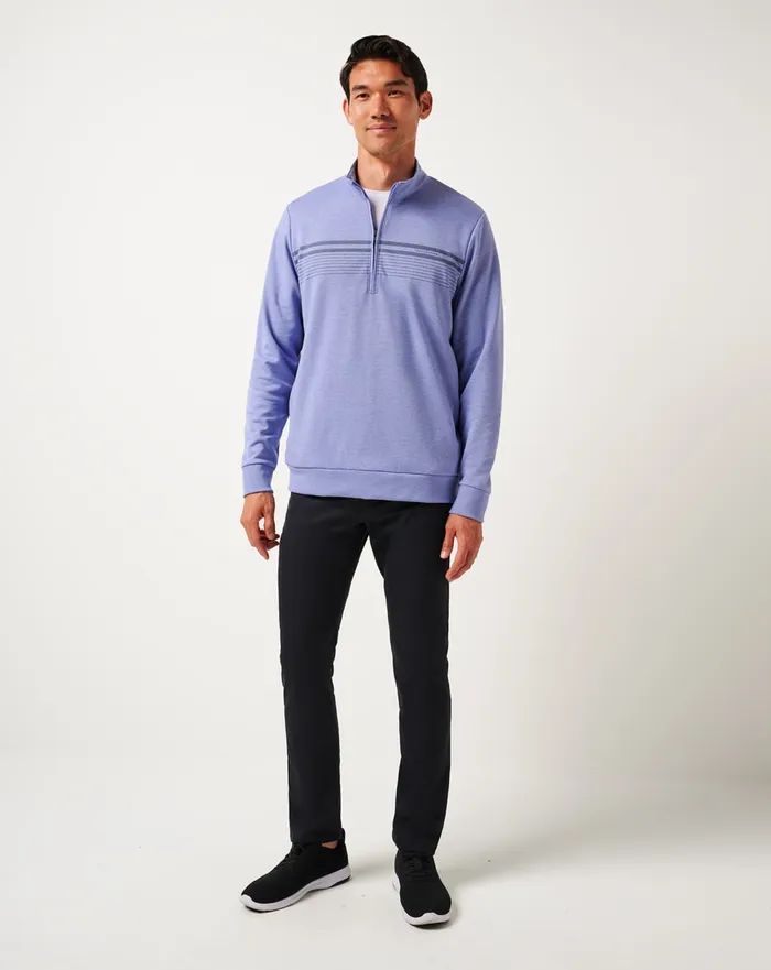 Men Quarter Zips TravisMathew MOONLIGHTER QUARTER ZIP Heather Violet Storm