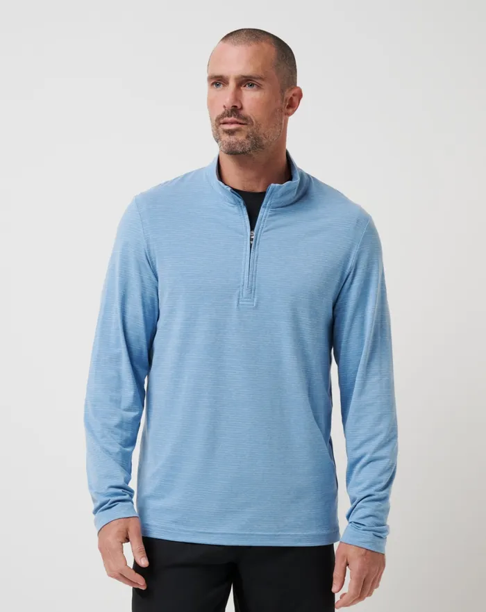 Men Quarter Zips TravisMathew THE HEATER QUARTER ZIP Heather Blue