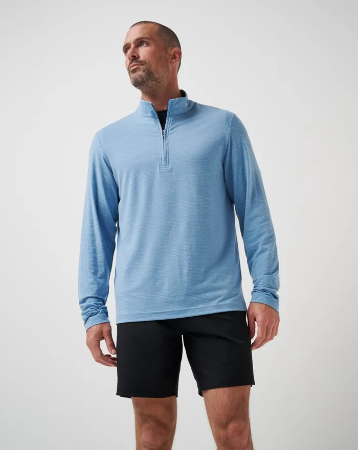 Men Quarter Zips TravisMathew THE HEATER QUARTER ZIP Heather Blue