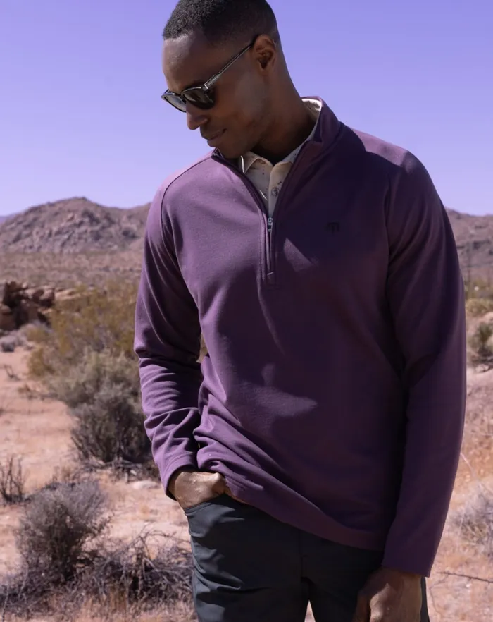 Men Quarter Zips TravisMathew UPGRADED QUARTER ZIP Plum