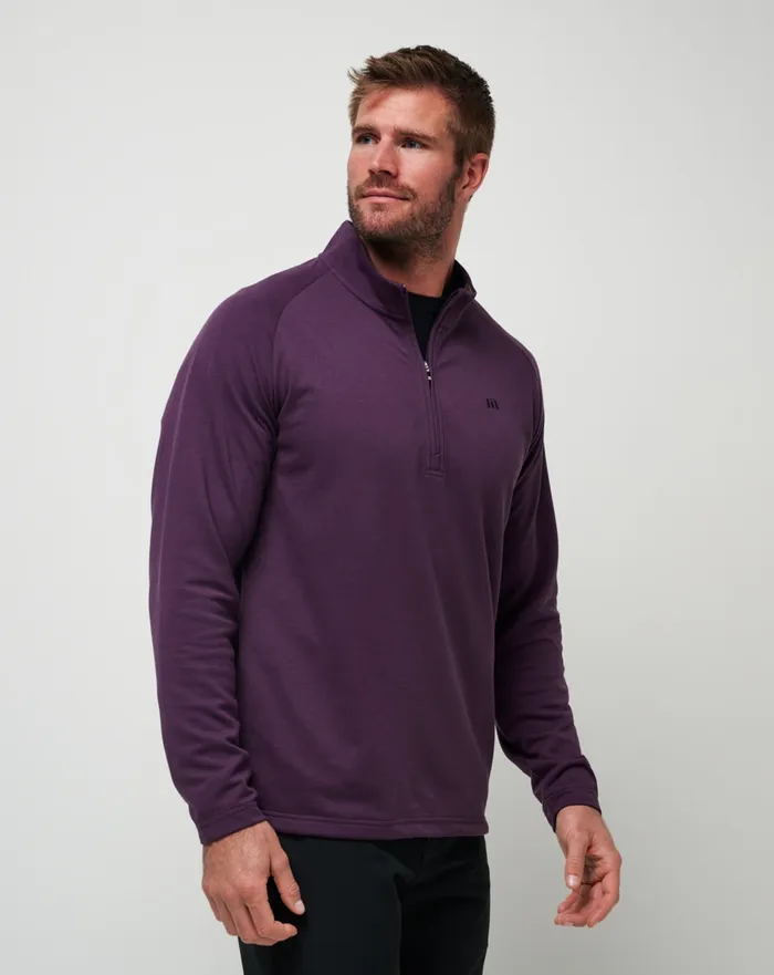 Men Quarter Zips TravisMathew UPGRADED QUARTER ZIP Plum