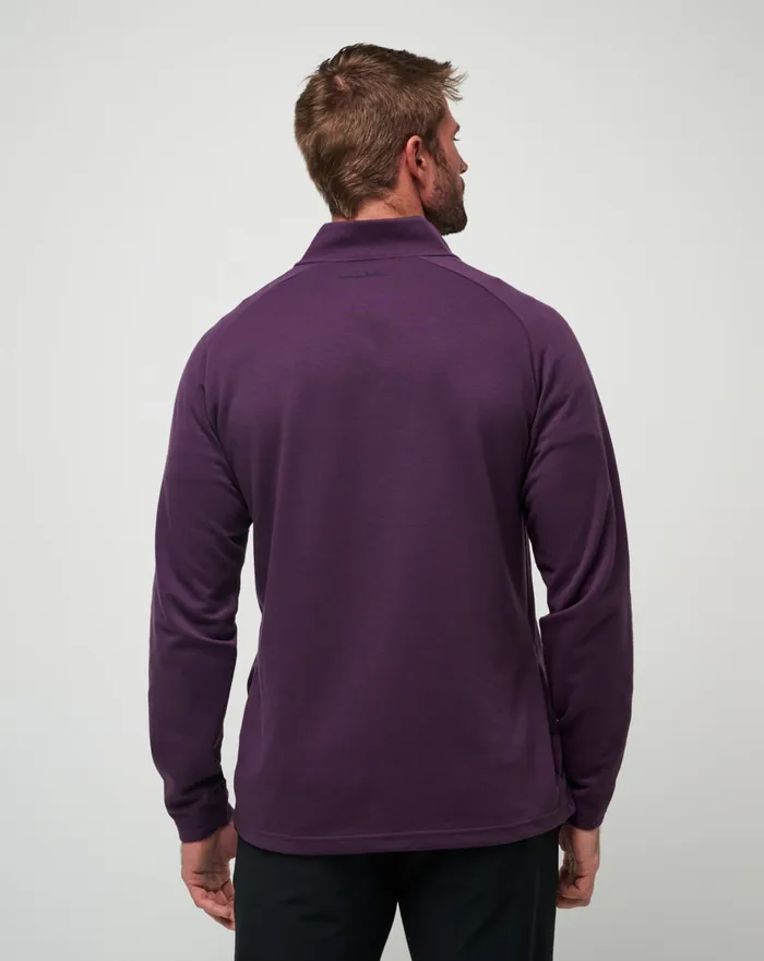 Men Quarter Zips TravisMathew UPGRADED QUARTER ZIP Plum