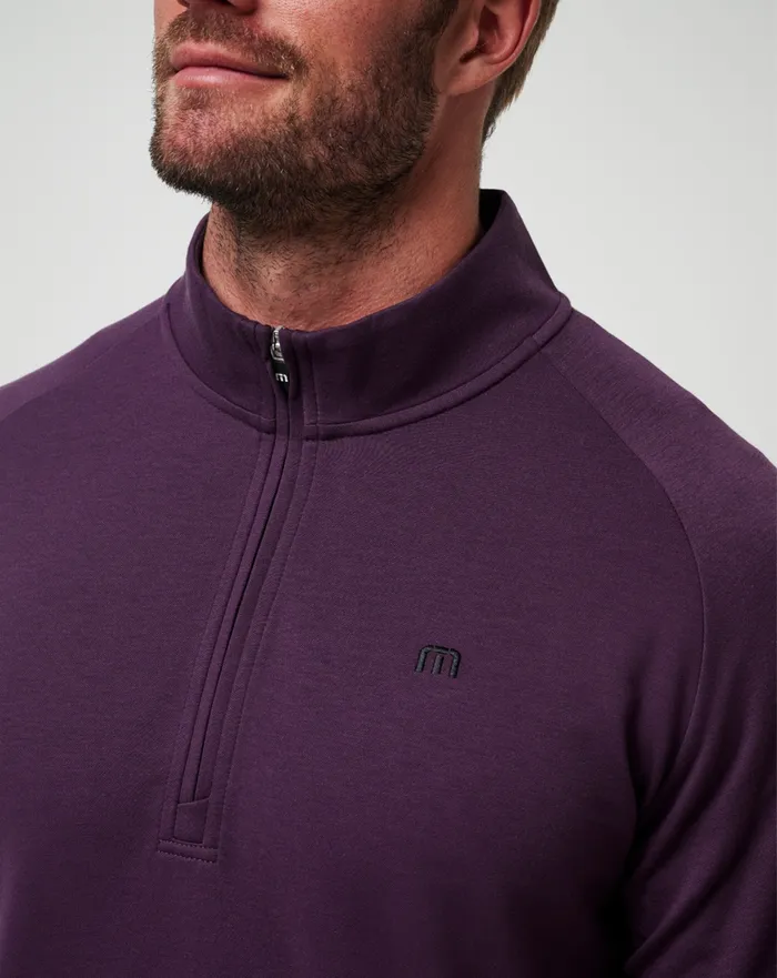 Men Quarter Zips TravisMathew UPGRADED QUARTER ZIP Plum