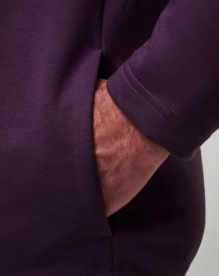 Men Quarter Zips TravisMathew UPGRADED QUARTER ZIP Plum