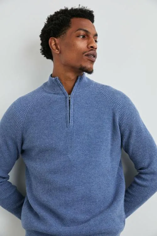 Men Rails Sweaters Stark Quarter Zip Cerulean Melange Men Rails Sweaters Stark Quarter Zip Cerulean Melange