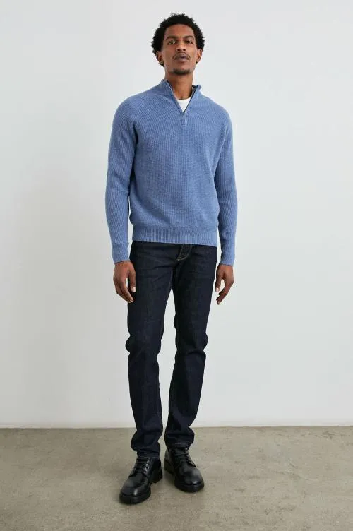 Men Rails Sweaters Stark Quarter Zip Cerulean Melange Men Rails Sweaters Stark Quarter Zip Cerulean Melange