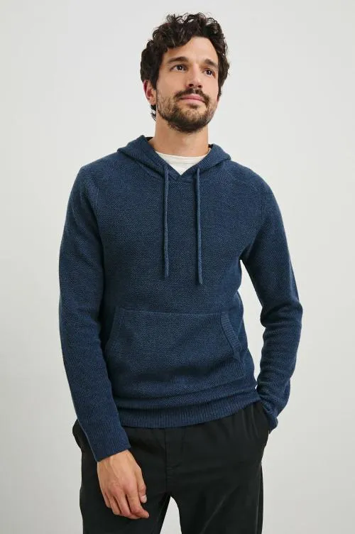 Men Rails Sweatshirts and Hoodies Matador Hoodie Blue Melange Men Rails Sweatshirts and Hoodies Matador Hoodie Blue Melange