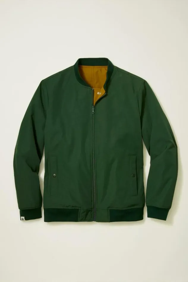Men Reversible Bomber Jacket Dark Green 8211 Light Brown Bonobos Bombers