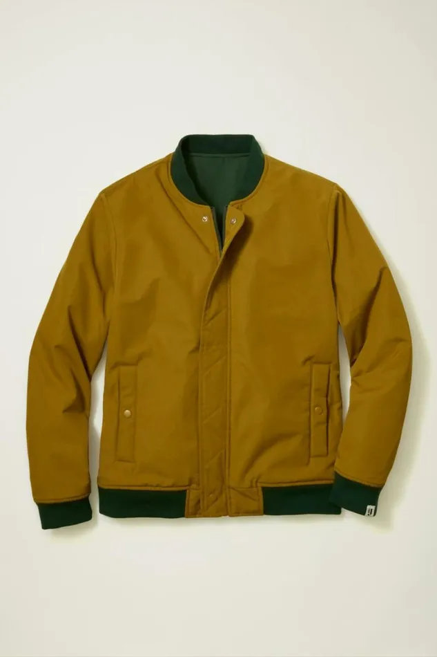 Men Reversible Bomber Jacket Dark Green 8211 Light Brown Bonobos Bombers
