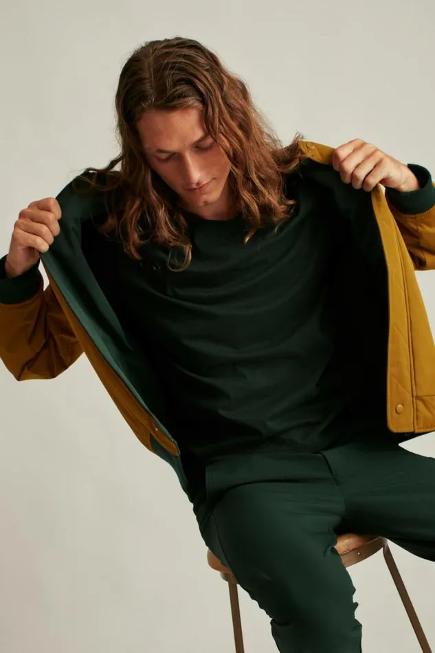 Men Reversible Bomber Jacket Dark Green 8211 Light Brown Bonobos Bombers