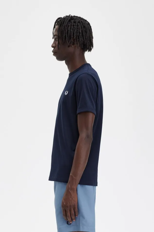 Men Ringer TShirt Navy Fred Perry TShirts