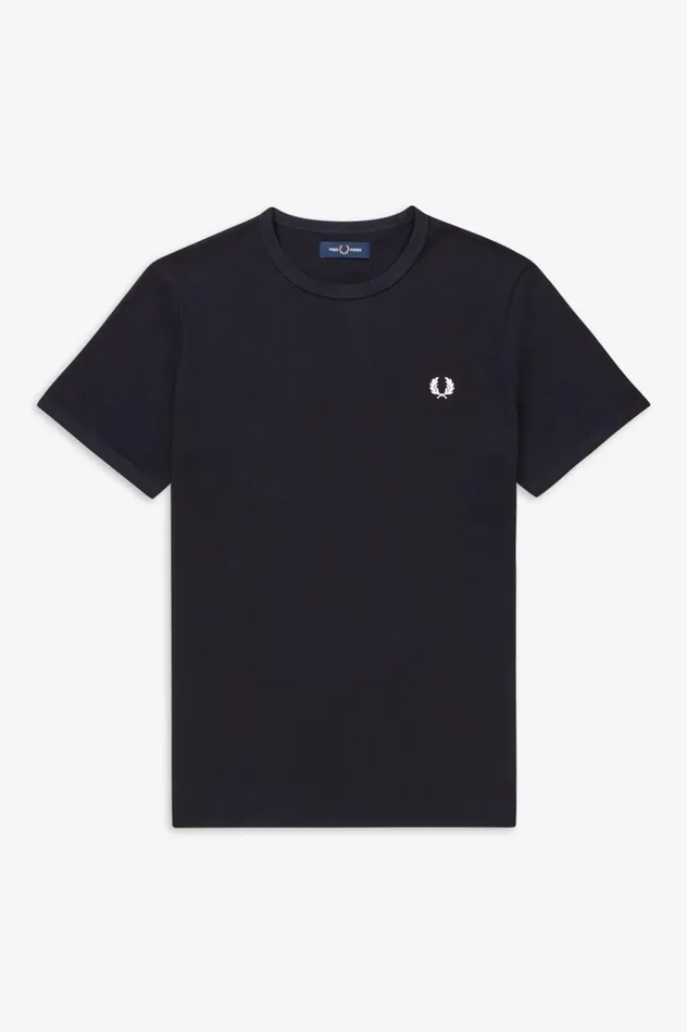Men Ringer TShirt Navy Fred Perry TShirts