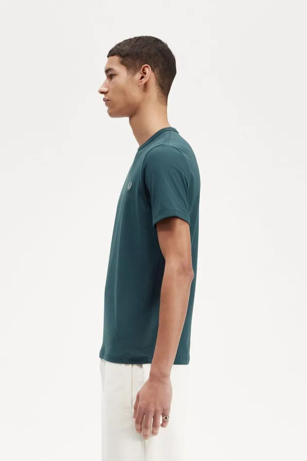 Men Ringer TShirt Petrol Blue Fred Perry TShirts