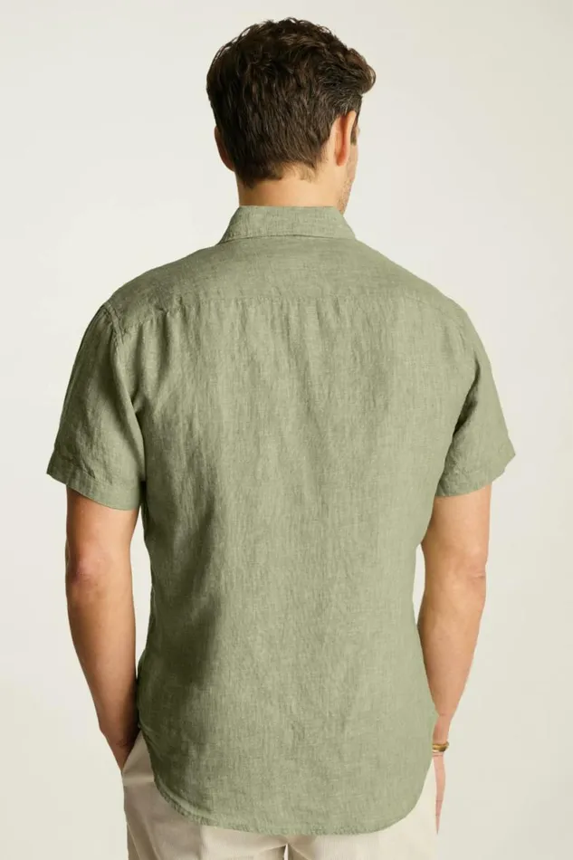 Men Riviera Linen Short Sleeve Shirt Dusty Green Bonobos Casual Shirts