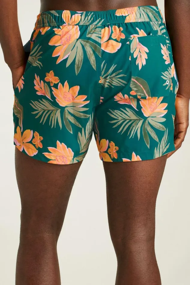 Men Riviera Recycled Swim Trunks Teal Sunset Floral Bonobos Swim Trunks