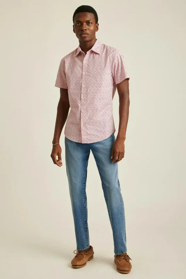 Men Riviera Short Sleeve Shirt Berry Coral Fields Bonobos Short Sleeve Shirts Men Riviera Short Sleeve Shirt Berry Coral Fields Bonobos Short Sleeve Shirts