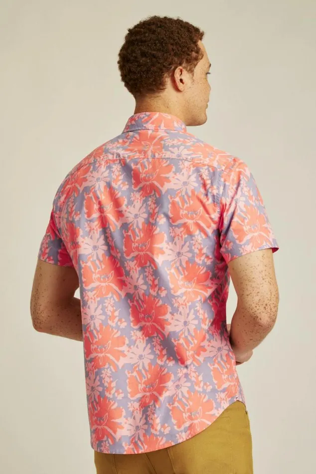 Men Riviera Short Sleeve Shirt Coral Vacation Floral Bonobos Short Sleeve Shirts
