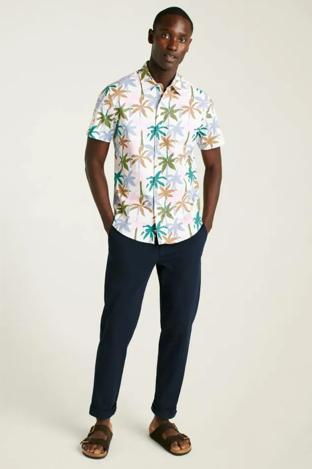 Men Riviera Short Sleeve Shirt Hazy Playa Palms Bonobos Short Sleeve Shirts