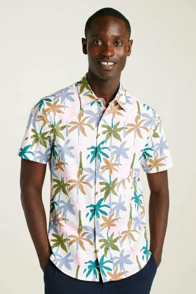 Men Riviera Short Sleeve Shirt Hazy Playa Palms Bonobos Short Sleeve Shirts