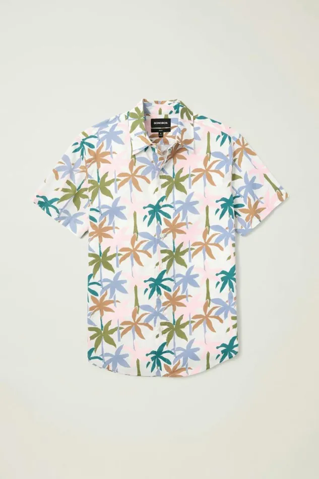 Men Riviera Short Sleeve Shirt Hazy Playa Palms Bonobos Short Sleeve Shirts