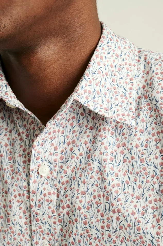Men Riviera Short Sleeve Shirt Red Floral Scatter Bonobos Short Sleeve Shirts