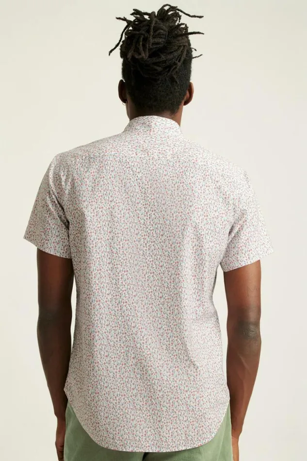 Men Riviera Short Sleeve Shirt Red Floral Scatter Bonobos Short Sleeve Shirts
