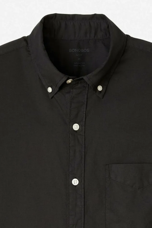 Men Riviera Short Sleeve Shirt Solid Jet Black Bonobos Short Sleeve Shirts