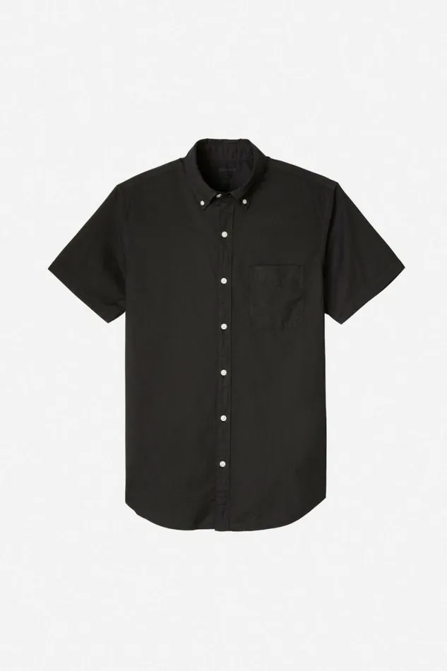 Men Riviera Short Sleeve Shirt Solid Jet Black Bonobos Short Sleeve Shirts