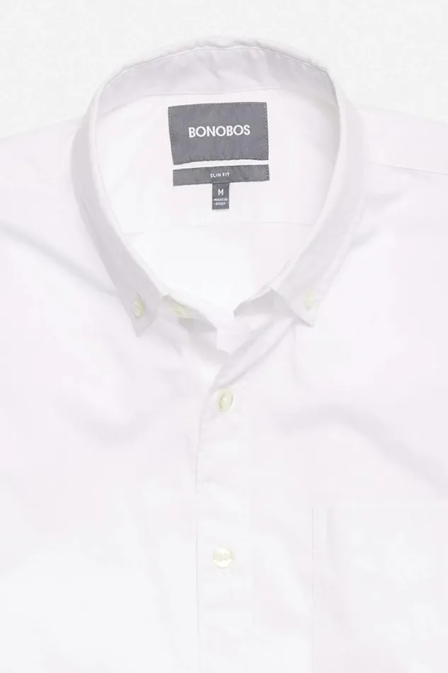 Men Riviera Short Sleeve Shirt Solid White Bonobos Short Sleeve Shirts