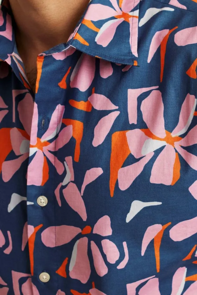 Men Riviera Short Sleeve Shirt Spring Twilight Hibiscus Bonobos Short Sleeve Shirts
