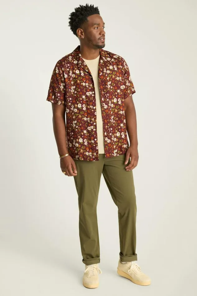 Men Riviera Silk Blend Cabana Shirt Regal Floral Bonobos Short Sleeve Shirts