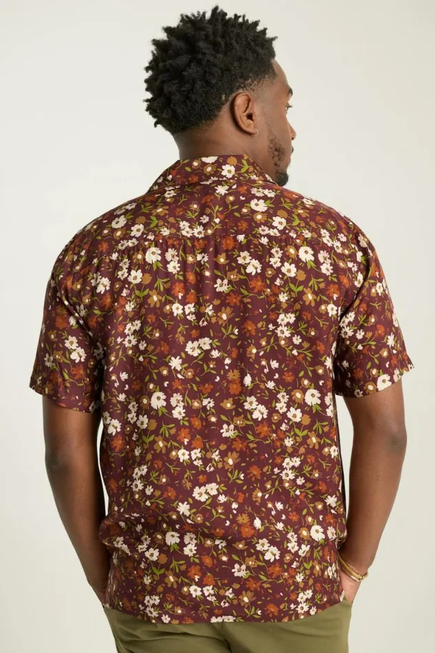 Men Riviera Silk Blend Cabana Shirt Regal Floral Bonobos Short Sleeve Shirts