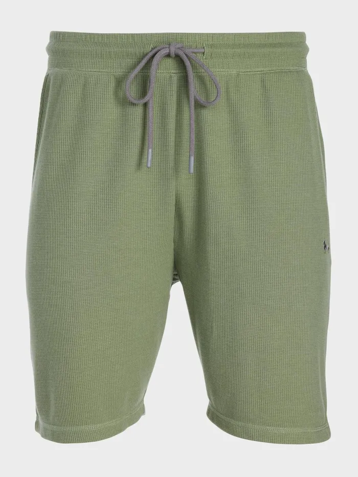 Men Sage Waffle Mid Short Sage Peter Alexander Shorts