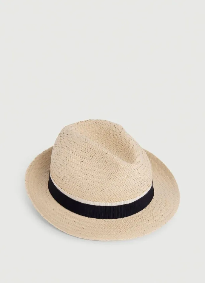 Men Scarves and Caps Hackett London Panama Hat Canvas White