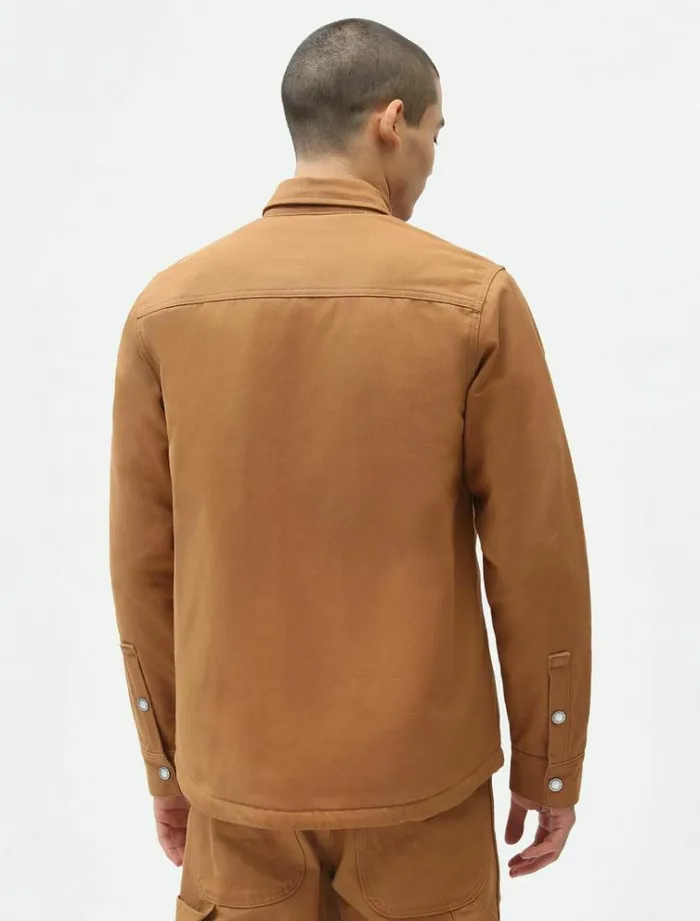 Men Shirts Dickies Duck Canvas Shacket Brown Duck