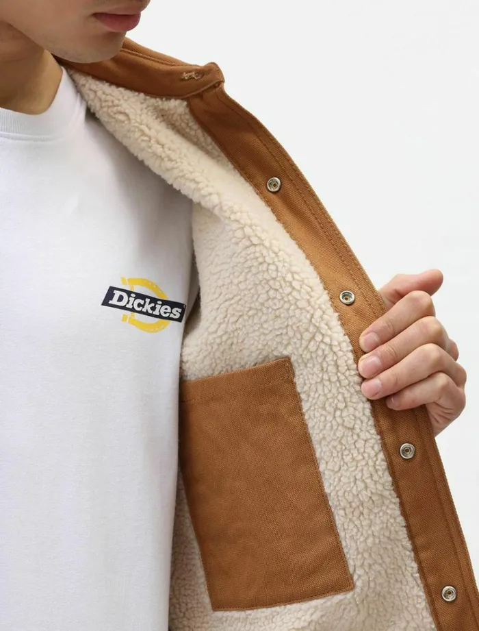 Men Shirts Dickies Duck Canvas Shacket Brown Duck