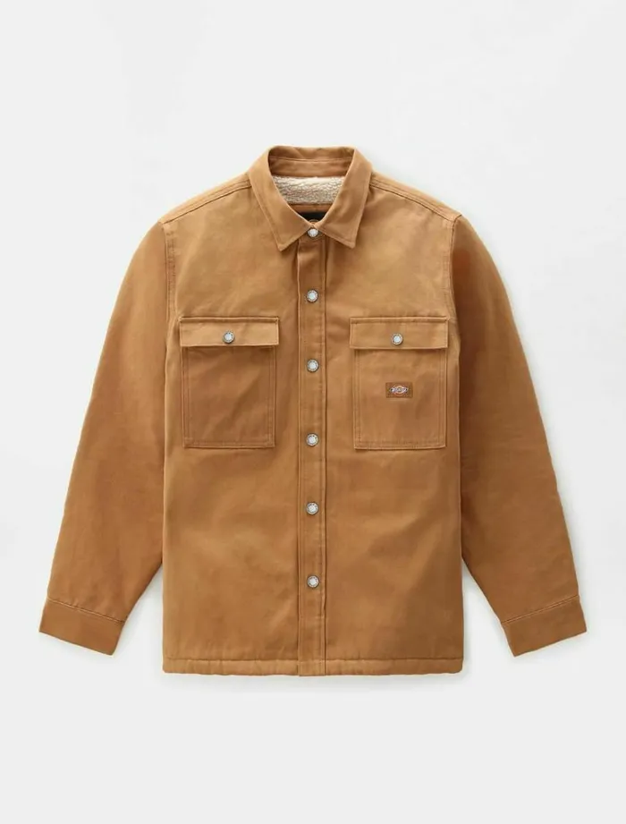 Men Shirts Dickies Duck Canvas Shacket Brown Duck