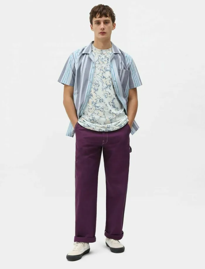 Men Shirts Dickies Grove City Shirt Fog Blue