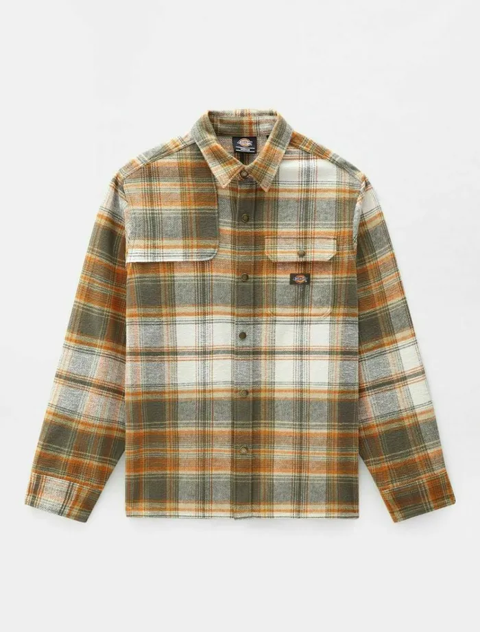 Men Shirts Dickies Nimmons Long Sleeve Shirt Military Green