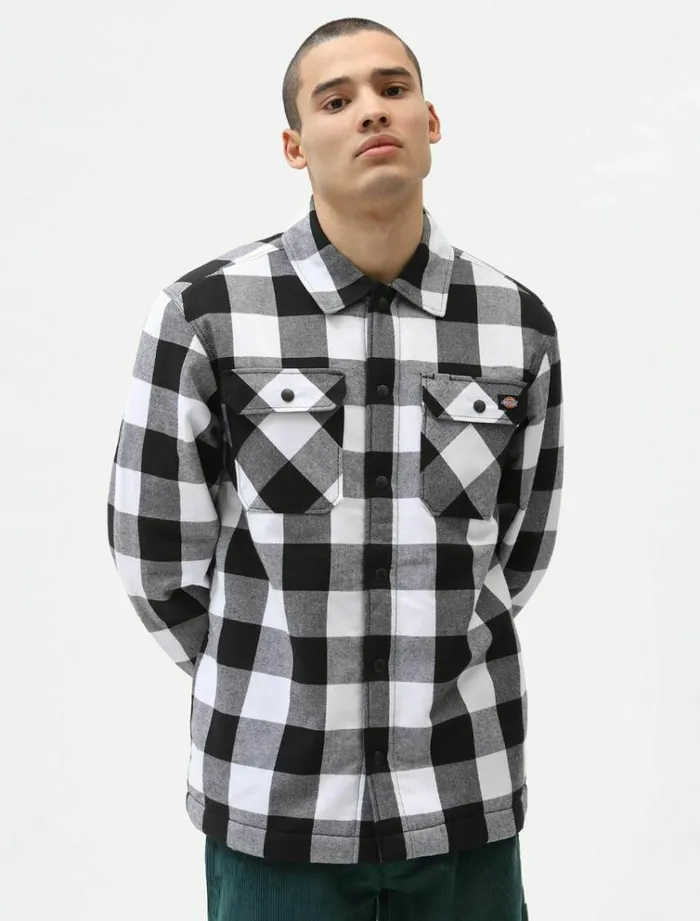 Men Shirts Dickies Sherpa Lined Sacramento Shirt Black