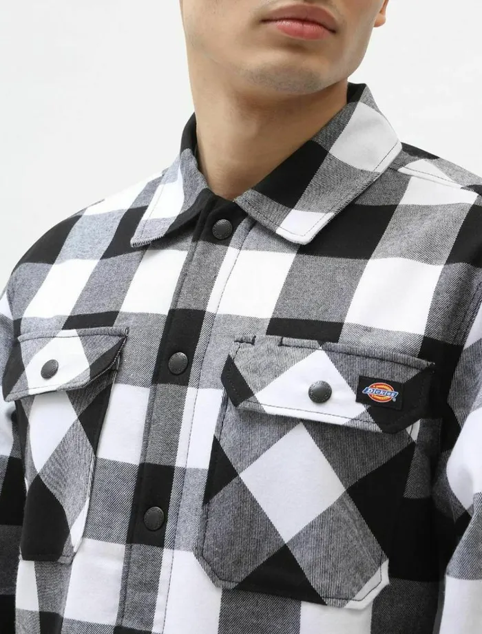 Men Shirts Dickies Sherpa Lined Sacramento Shirt Black