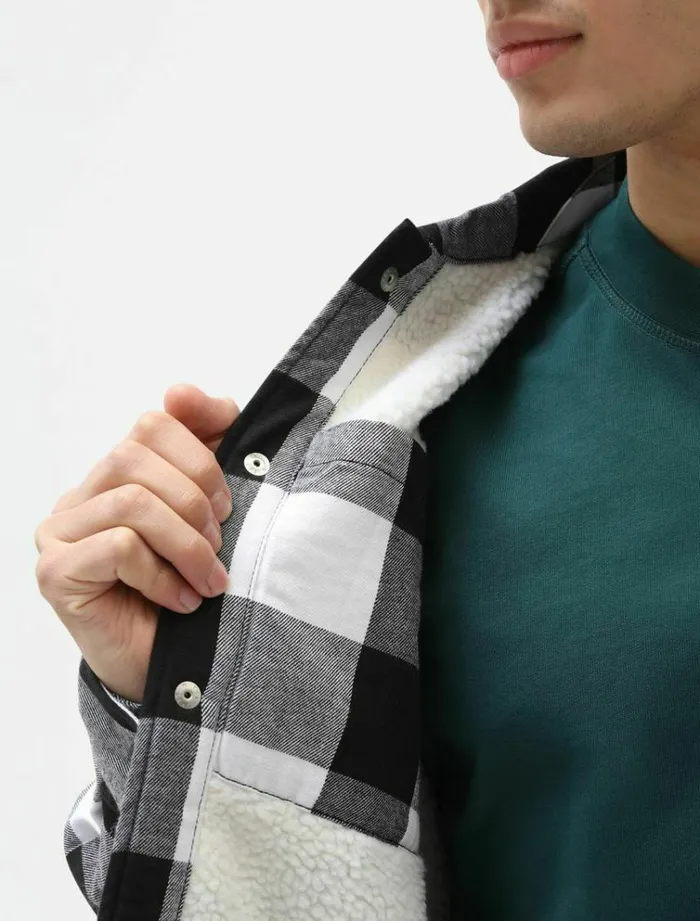 Men Shirts Dickies Sherpa Lined Sacramento Shirt Black