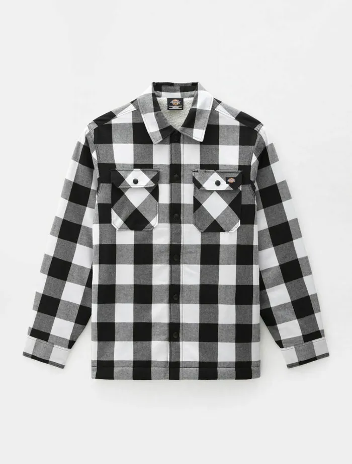 Men Shirts Dickies Sherpa Lined Sacramento Shirt Black
